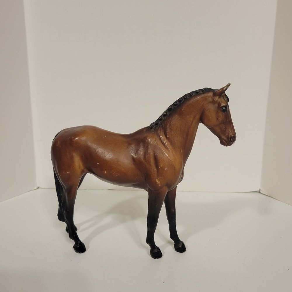Vintage Breyer 7" Plastic Bay Horse with Braided Mane 1960's to 1980's